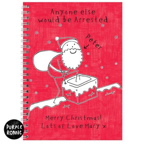 Personalised Purple Ronnie Santa A5 Christmas Notebook Extra Image 1